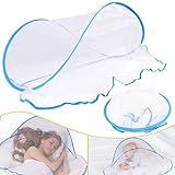 Portable Mosquito Net Tent, Folding Mosquito Head Net, Pop Up Mosquito Tent Netting for Bedding Camping Traveling Patio (1 Pack, Large)