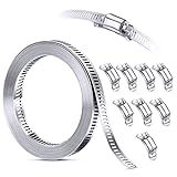 Steelsoft 304 Stainless Steel Hose Clamp Assortment Kit DIY, Cut-To-Fit 12 FT Metal Strap+8 Stronger Fasteners,Large Adjustable Worm Gear Band Hose Clamps Screw Clamps Duct Pipe Metal Clamp Strapping