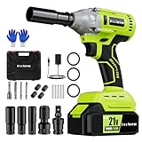 HooSeen Power Cordless Impact Wrench - 1/2 inch 21V Brushless Impact Gun Max Torque 240 Ft-lbs (320N.m), Electric Impact Wrenches with 3.0Ah Li-ion Battery & Fast Charger