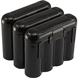 Powertron 3 Pack AA/AAA / CR123A Black Battery Holder Storage Cases