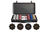 SLOWPLAY Nash 14 Gram Clay Poker Chips Set for Texas Hold’em, 300 PCS [Blank Chips] Features a high-end Carrying case with Leather Interior Design and German Polycarbonate Shell