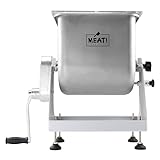 MEAT! 50 Pound Meat Mixer with a Stainless Steel Tub, Ergonomic Handle, and Transparent Plastic Cover for Mixing Meat