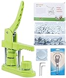 Happizza Button Maker Machine, (3rd Gen) Installation-Free 32mm(1.25 in) DIY Pin Button Maker Press Machine Kit, Badge Punch Press Machine with Free 500pcs Button Parts&Pictures&Circle Cutter