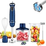 Immersion Blender Handheld 5 in 1 Hand Blender, 800W Hand Mixer Stick, BPA-Free 12 Speed Handheld Blender 304 Stainless, Beaker, Chopper, Whisk and Milk Frother, Soup, Smoothies, Baby Food, Sauce