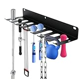 Aolamegs Home Gym Storage Rack-Heavy-duty 9 Hook Fitness Equipment Storage And Organization Workout Gear Wall Mount Hanger,Home Gym Accessories For Barbell,Kettlebells,Gym Bands,Ropes,Chains,Dumbbells