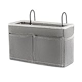 Retyion Bedside Hanging Storage Basket Headboards Bunk Beds Dorm Rooms Organizer Caddy for Storage (With Pockets, Grey)
