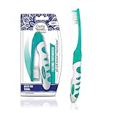 GuruNanda Folding Toothbrush with Built-in Cover, Perfect for Travel, Hiking & Camping, Compact & Portable, On-The-go Toothbrush with Soft Bristles & Ergonomic Handle, for Adults & Kids (1 Count)