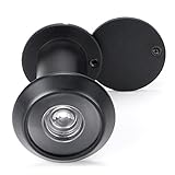 Sumnacon Safety Door Viewer,Solid Brass 220-degree Door Viewer/Peephole with Heavy Duty Rotating Privacy Cover for 1-3/8' to 2-1/6' Doors, Durable Door Viewer for Home Office Hotel (Black)