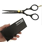 Professional Mustache Scissors, Beard Trimming Scissors, Japanese Moustache Scissors - Extremely Sharp - 5' (13cm) + Presentation Case, Comb and Tip Protector