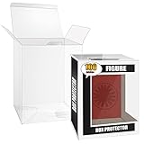 100 Pack Clear Protectors Case Compatible with Funko, 4' Pop Figures, Strong Thick Plastic Protectors