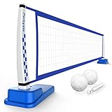 Pool Volleyball Net, Pool Volleyball Set for Inground Pools, 2 Water Volleyballs and 1 Pump, Swimming Pool Games for Adults Teens, Splash Pool Party Fun