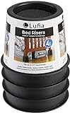 Lufia Bed Risers 4 inch Heavy Duty, Bed Furniture Risers with Non-Slip Pad Ideal for Bed, Sofa, Table, Chair or Desk, Set of 4 (Black)