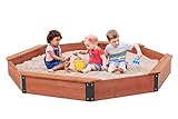 85''x78''x9'' Wooden Octagon Sandbox with Cover, Large Sandpit for Kids Outdoor Patio Backyard Play, Easy & Quick Assemble