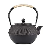 Cast Iron Teapot, Japanese Tetsubin Tea Kettle for Stovetop Safe Cast Iron Teapot with Tea strainer and a Fully Enameled Interior (1200ml)