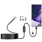 DEPSTECH 5.0MP USB Endoscope, Type-C UHD Inspection Camera, 8.5mm Scope Camera with IP67 Waterproof Borescope Cable, 6 Adjustable LED, Compatible with Android(OTG) Phone, Windows, MacBook PC -16.5ft
