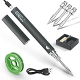 Antidious Cordless Soldering Iron Tool Kit, Portable Adjustable Temperature Electronic Welding Tool Pen with 3 Interchangeable Tips for Home Appliance Repair