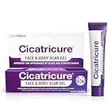 Cicatricure Face & Body Scar Gel, Scar Treatment for Old & New Scars, Stretch Marks, Surgery, Injuries, Burns and Acne Scar Treatment, 1 Ounce