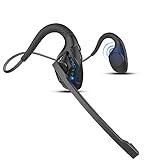 iDIGMALL Bluetooth 5.3 Headset w/Microphone Boom for Computer Phones PC, Open Ear Headphones w/Noise Canceling Mic & Mute, Wireless Stereo Headset Lightweight & Comfort for Home Office Working-10 Hrs