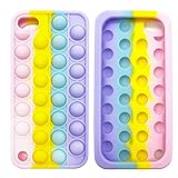 for iPod Touch 7 Case Cute iPod Touch 6 Case Touch 5 Case Push Pop Bubble Silicone Pop Phone Case Girls Women Sensory Fidget Toys Anxiety Reliver Stress Cover for iPod Touch 7th 6th 5th Generation