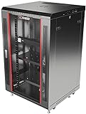 Sysracks - Server Rack – Wall Mount Rack - Locking Cabinet for Network - Electronics - Security - Audio - Video - AV Equipment - Data Rack - Legs/Power Strip/Shelf/Fan - 24-Inch Deep Sysracks… (18U)
