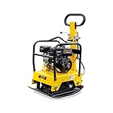 Stark USA 6.5hp Reversible Plate Compactor Gas-Powered 196cc 4950lbs Force 26 x 15 inch Plate Concrete Tamper Machine Paver