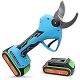 Pruning Shears Battery Powered with 2 Pack Backup Rechargeable 2Ah Lithium Battery Powered Tree Branch Pruner, 32mm (1.26 Inch) Cutting Diameter, 6-8 Working Hours (Deep blue) (21V-Deep blue)