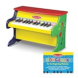Melissa & Doug Learn-To-Play Piano With 25 Keys and Color-Coded Songbook - Toy Piano For Baby, Kids Piano Toy, Toddler Piano Toys For Ages 3+, Yellow/Brown,green