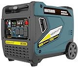 HEOMAITO Portable Inverter Generator 6000W Remote Electric Start Ultra Quiet Gas Powered with Wheel & Handle Kit, CO Sensor Digital Dispaly Eco-Mode Feature, EPA Compliant for Camping RV Home Use
