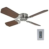 RecPro RV Ceiling Fan | 12V | 36' Brushed Nickel Finish | 4 Blades | Includes Switch (Cherry)