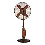 DecoBREEZE Pedestal Standing Fan, 3 Speed Oscillating Fan with Adjustable Height, Coppertino, Antique Indoor/Outdoor Fan, 18 inches