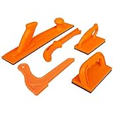 Safety Woodworking Push Block and Stick Package 5 Piece Set In Safety Orange Color, Ideal for Woodworkers and Use On Router Tables, Jointers and Band Saws