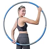 TANISQ Weighted Hula Hoop - Soft Foam with Adjustable 8 Sections Hula Hoops for Adults & Weight Loss in Home Exercise Hula Hoop, Gym Workouts – Stainless Steel with 2.2 pounds Adjustable Weights