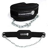 Gymreapers Dip Belt With Chain For Weightlifting, Pull Ups, Dips - Heavy Duty Steel Chain For Added Weight Training (Black)