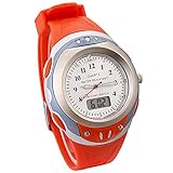 VISIONU English Analog-Digital Dual Display Talking Wrist Watch w/Alarm for The Blind and Low Vision, with Orange Ruber Strap 787ZTE