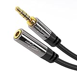 Headset Extension Lead/Extension Cable with Break-Proof Metal Plug – 3ft (Ideal for Connecting a Gaming Headset or Headphones with Microphone, TRRS, 4-Pole, 3.5mm Male to Female) by CableDirect
