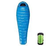 AEGISMAX Ultra-Light Sleeping Bag Spring Summer Autumn Ultra-compactable Sleeping Bag Warm Plump Mummy Sleeping Bag 400g Duck Down Filling for Hiking, Backpacking and Camping-Blue Large