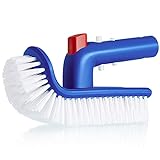 Corner and Step Pool Round Brush, Pool Step and Corner Brush, 180 Degree Rotation Handle Scrub Brush for Ground Swimming Pools, Spas, Hot Tubs, 1-1/4 Pole Connection (1 Piece)