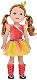 American Girl WellieWishers 14.5-inch Willa Doll with Coral Leotard, Mesh Skirt, Headband, and Boots, For Ages 4+