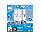 General Electric 63592 WHT Brig Rel Bulb 3 Pack 9W Daylight LED Bright Stik, 3 Count (Pack of 1)