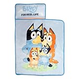 Bluey Kids Nap-Mat Set – Includes Pillow and Fleece Blanket – Great for Boys or Girls Napping During Daycare or Preschool - Fits Toddlers and Young Children
