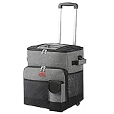 KKTAPOS Soft Cooler with Wheels - Removable Wheels Insulated Portable Rolling Cooler, Collapsible Cooler on Wheels Suitable for Shopping Picnic BBQ Beach