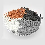 Cobbe 2 Packs Replacement Shower Head Beads，90g Shower Filter Stone Beads，Mineral Stone Balls for Water Filtration，for Filtered Shower Head (Orange Gray White)