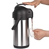 74Oz Airpot Thermal Coffee Carafe - Insulated Stainless Steel Coffee Dispenser with Pump - Thermal Beverage Dispenser - Thermos Coffee Carafe for Keeping Hot Coffee & Tea Hot For 12 Hours - Cresimo