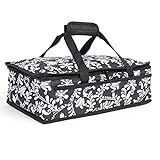 Insulated Casserole Travel Carry Bag Black and White Design