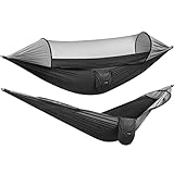 G4Free Large Camping Hammock with Mosquito Net 2 Person Pop-up Parachute Lightweight Hanging Hammocks Tree Straps Swing Hammock Bed for Outdoor Backpacking Backyard Hiking,One_size