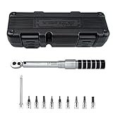 Venzo 1/4 Inch Driver Click Torque Wrench Set - 2 to 15 Nm - Small Adjustable - Great Maintenance Tool for MTB, Mountain, Road Bike & Motorcycle - All Bits are Included As a Kit