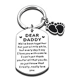 New Dad Gifts for Men Soon To Be Dad Daddy To Be Gift First Time Dad New Expecting Dad Gifts for Dad Boyfriend Husband, New Dad Gifts from Baby, Fathers Day Baby Announce Pregnancy Footprint Charm