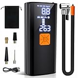 Litmustes Tire Inflator Portable Air Compressor,Cordless Tire Inflator 150 PSI with Digital LCD Pressure Gauge Electric Air Pump Quick Inflation for Car,Motorcycle,Bicycle Tires and Balls (Black)