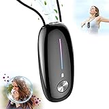 Personal Air Purifier,Timeage Wearable Air Purifier Necklace, Portable Mini Air Ionizer Eliminates Pollen,Smoke,Dust for Outdoor,Travel(Black)