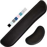 Gorilla Grip Silky Gel Memory Foam Wrist Rest for Computer Keyboard, Mouse, Ergonomic Design for Typing Pain Relief, Desk Pads Support Hand and Arm, Mousepad Rests, Stain Resistant, 2 Piece Pad, Black